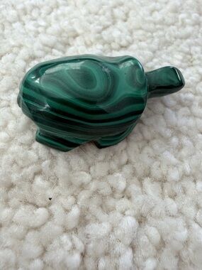 Hand Carved Green Malachite Turtle Figurine